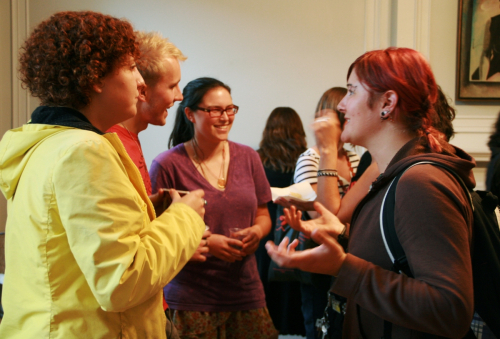students attend the IGSF Welcome Reception, September 2010 women's studies, students, welcome reception, IGSF, september 2010