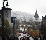 A picture of McTavish street during Winter winter on campus