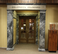 Entrance to the Bibliotheca Osleriana in the McGill McIntyre Medical Building.