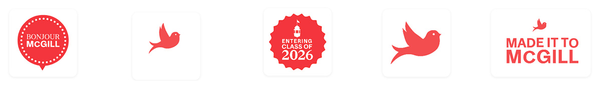 Custom McGill stickers for social media
