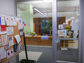 Entrance with automatic door to the Exam Centre of Student Accessibility and Achievement.