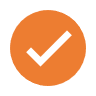 Icon of a bold orange checkmark