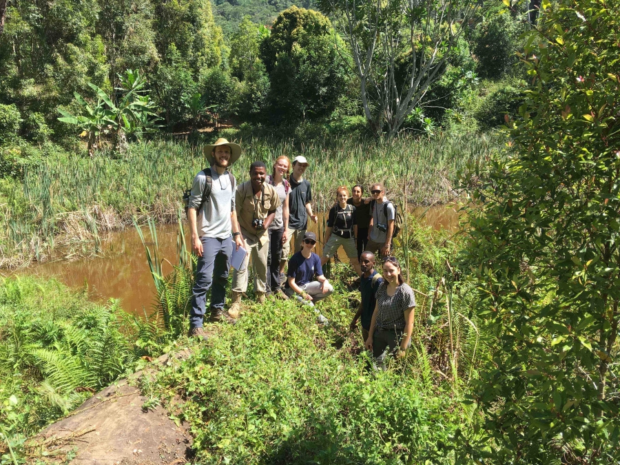 Natural history class at one of their study sites in Amani Forest Reserve in Tanzania