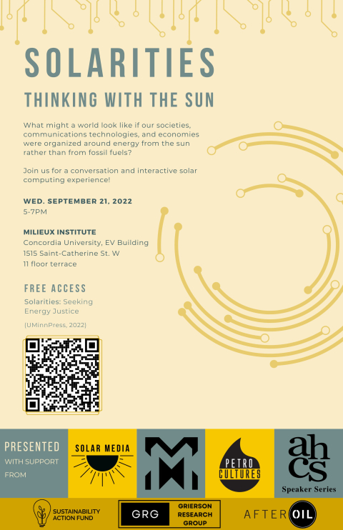 Solarities: Thinking with the Sun, yellow eveny poster