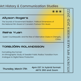 March 2022 student speaker series poster