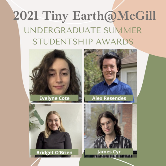 Tiny Earth@McGill summer studentship awards for undergraduate students pursuing research related to antimicrobial discovery and resistance