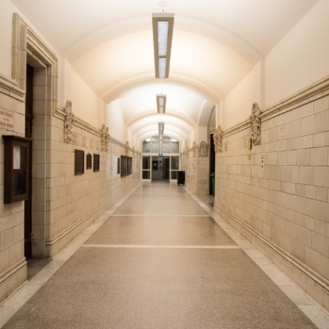 Interior view of the strathcona building, mcgill university