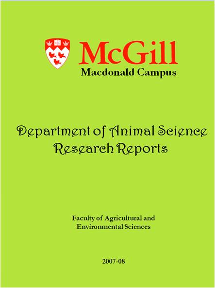 Animal Science Research Report 2007