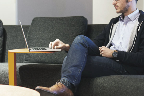 Man using a laptop