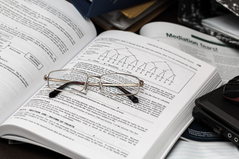  Glasses on a book