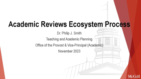 PowerPoint slide with title summary Academic Reviews Portfolio