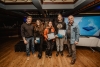 Second prize: (left to right) François Bergeron of Caisse Desjardins de Charlesbourg, U1 students Liliane Bamdadian, May Bi, and Maria Teleman, Ice Hotel artistic director Pierre L'Heureux (Dany Vachon)