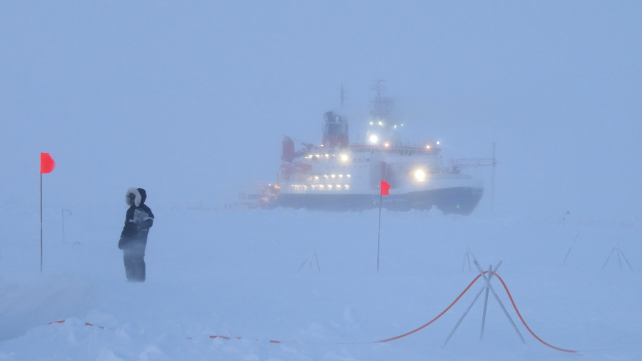 Research work during Arctic storm