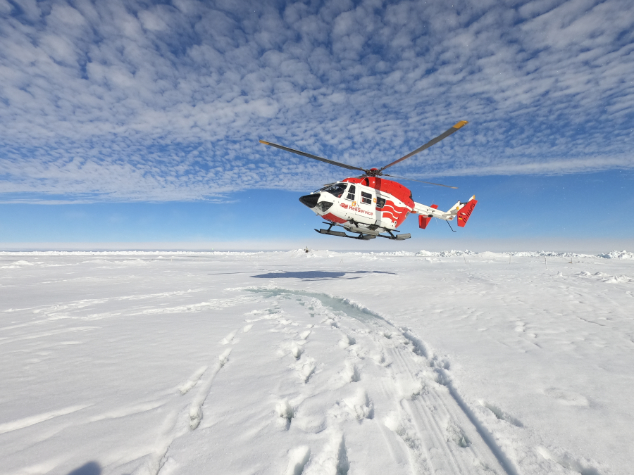 Helicopter during sea ice measurements