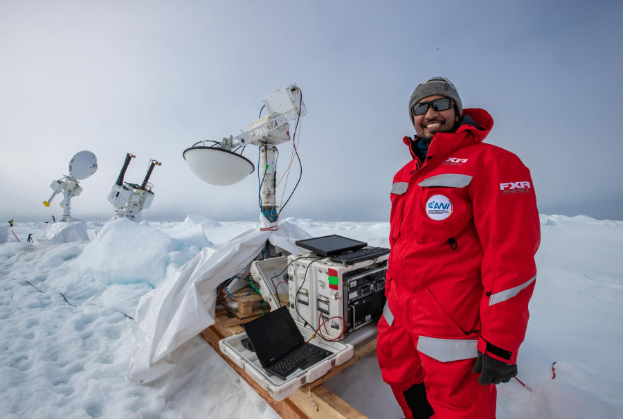 Surface-based scatterometer operations over sea ice