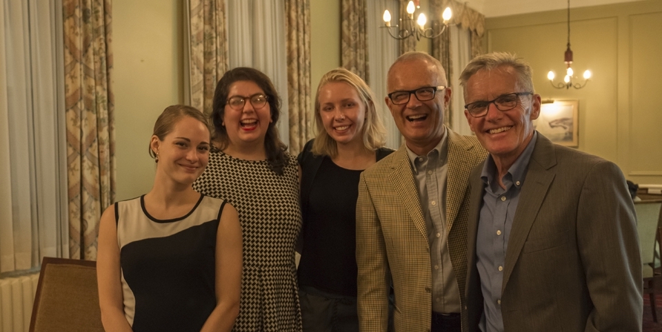 Award recipients with the donors of their Arts Internship Award.