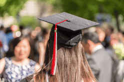 A student wearing a graduation cap