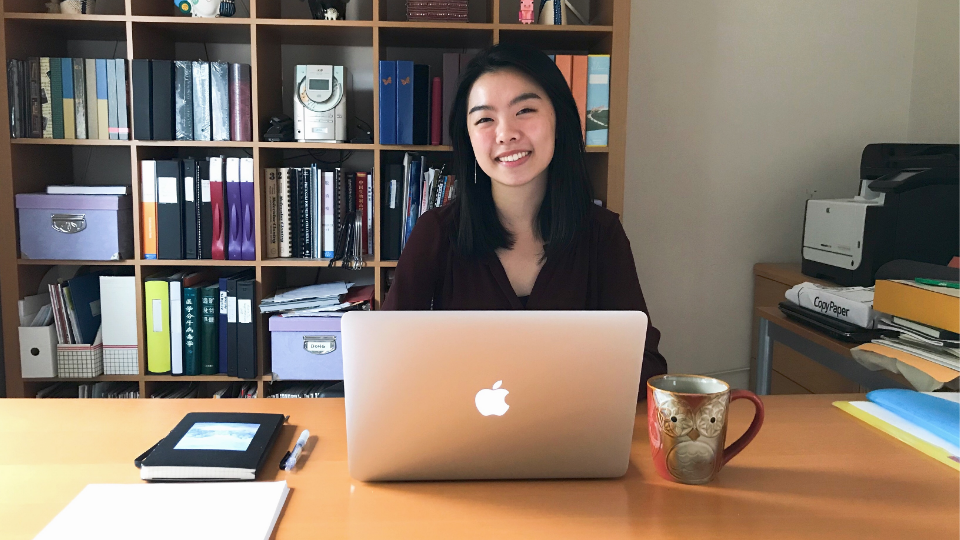 Vivian Qiang working remotely as a research assistant with the RAISE lab.