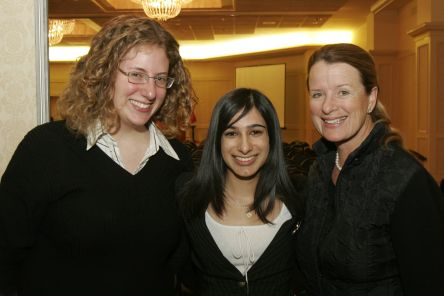 Ms. Tania Zoukin with Naureen Karachiwalla and Shiri Noy, two 2005 recipients of