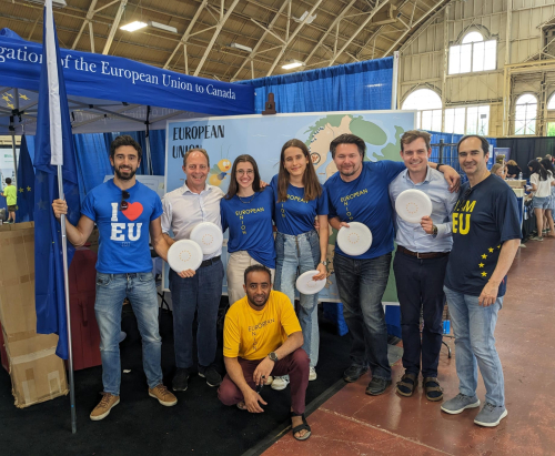 A few of the members of the delegation at the Cultural Fair in front of their stand.