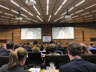 Sebastian’s view from Canada’s desk at the IAEA Board of Governors meeting.