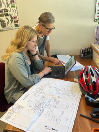 Holly Beato working with supervisor Caroline Eliot in CREA’s Brunswick office.