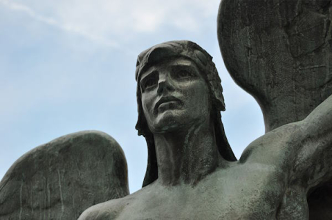 The Falcon statue at mcgill