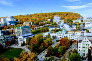 Ariel view of campus in Fall