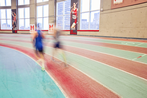 Running in the McGill gym
