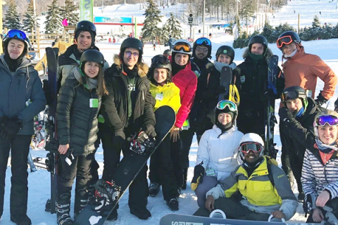 BBMESS group go skiing