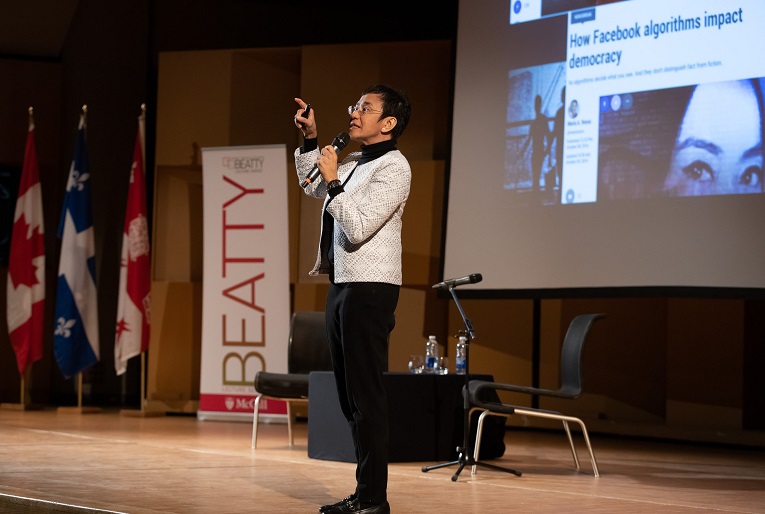 Maria Ressa on stage at the 2022 Beatty Lecture