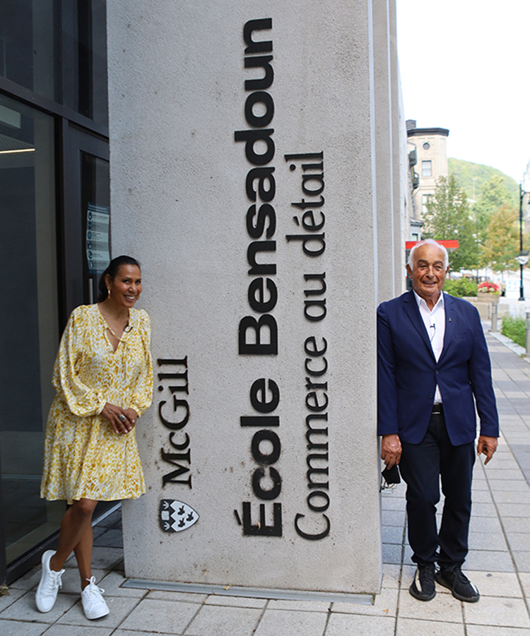 Isabelle Racicot &amp; Aldo Bensadoun on BSRM campus.