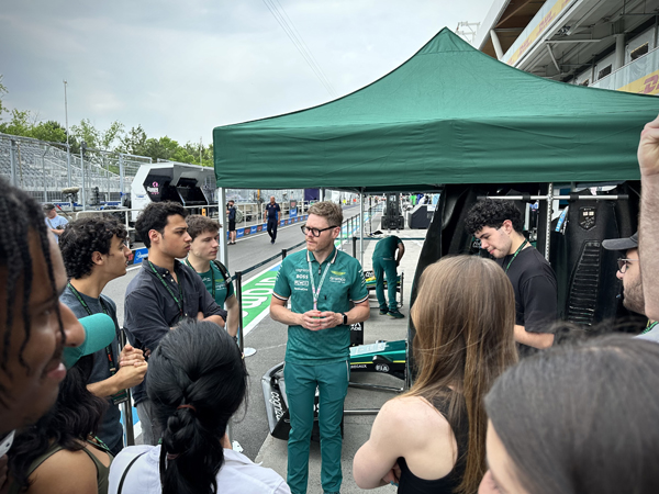 Fans talking to the Aston Martin Formula One Team