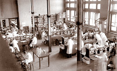 The new biochemistry laboratory in the  Biology building, circa 1920
