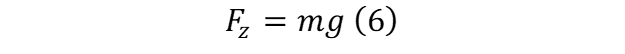 Fz = mg (6)