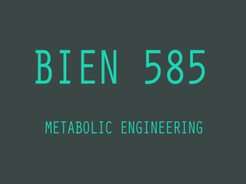 BIEN 585 Metabolic Engineering