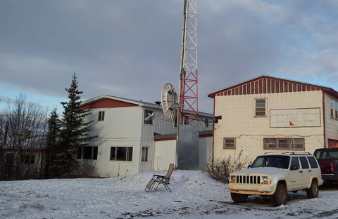 Two research buildings in northern quebec, snow on the ground