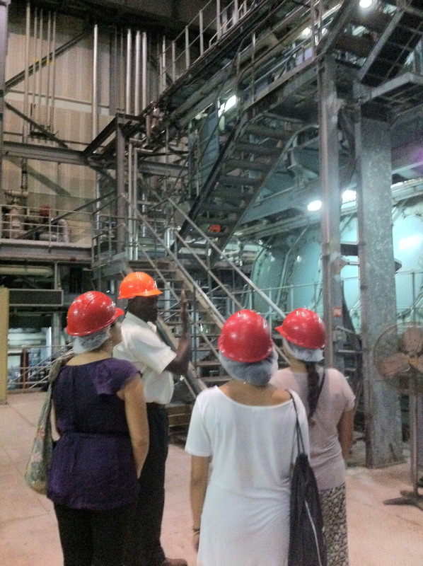 Students in a factory like facility