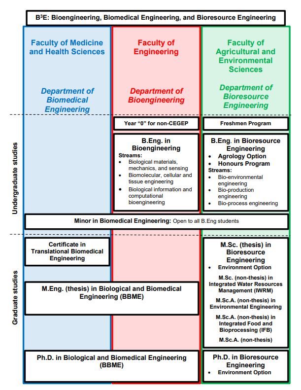 Relationship between the three Bio programs