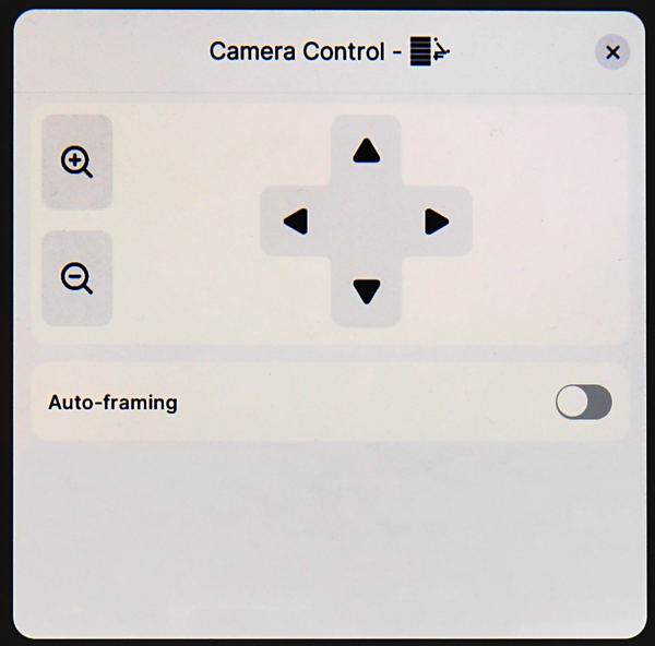 Camera control panel.