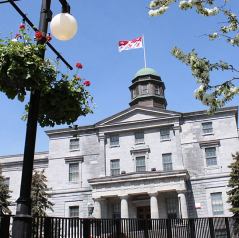 McGill's Arts building in the spring