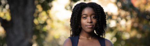 Student facing the camera looking confident