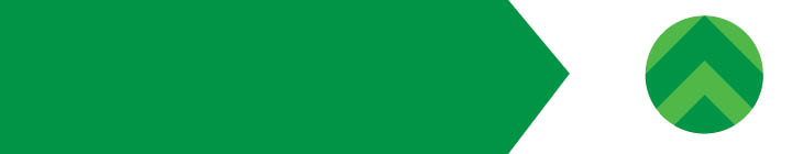 Bannière colorée avec des formes de flèches vertes