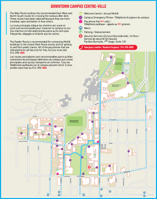 night route map for downtown campus