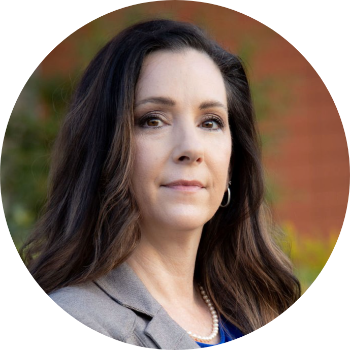 Circular head shot of Jennifer Montez, the featured speaker for this event. 