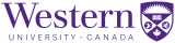 University of Western Ontario logo crest with their name written on the left