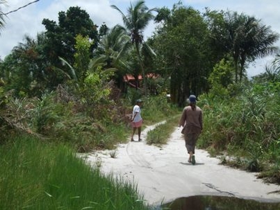 Residential road in St. Cuthbert’s Mission 