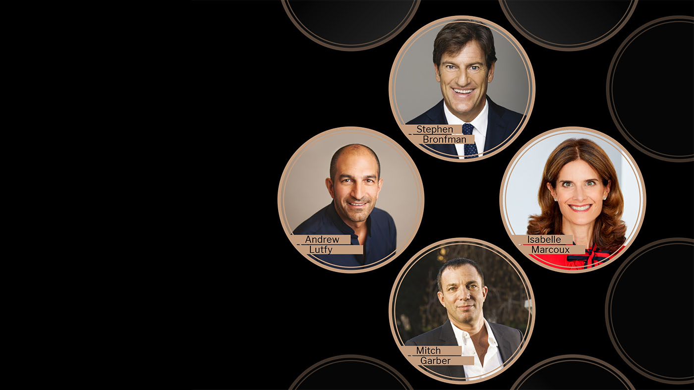 Major Philanthropists, Stephen Bronfman, Mitch Garber, Andrew Lutfy, and Isabelle Marcoux