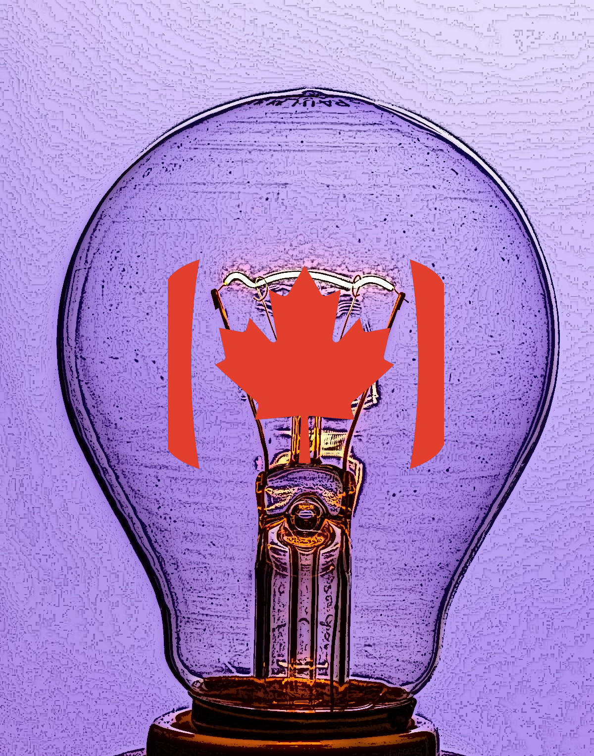 an illustration of a lightbulb with an overlay of the canadian flag