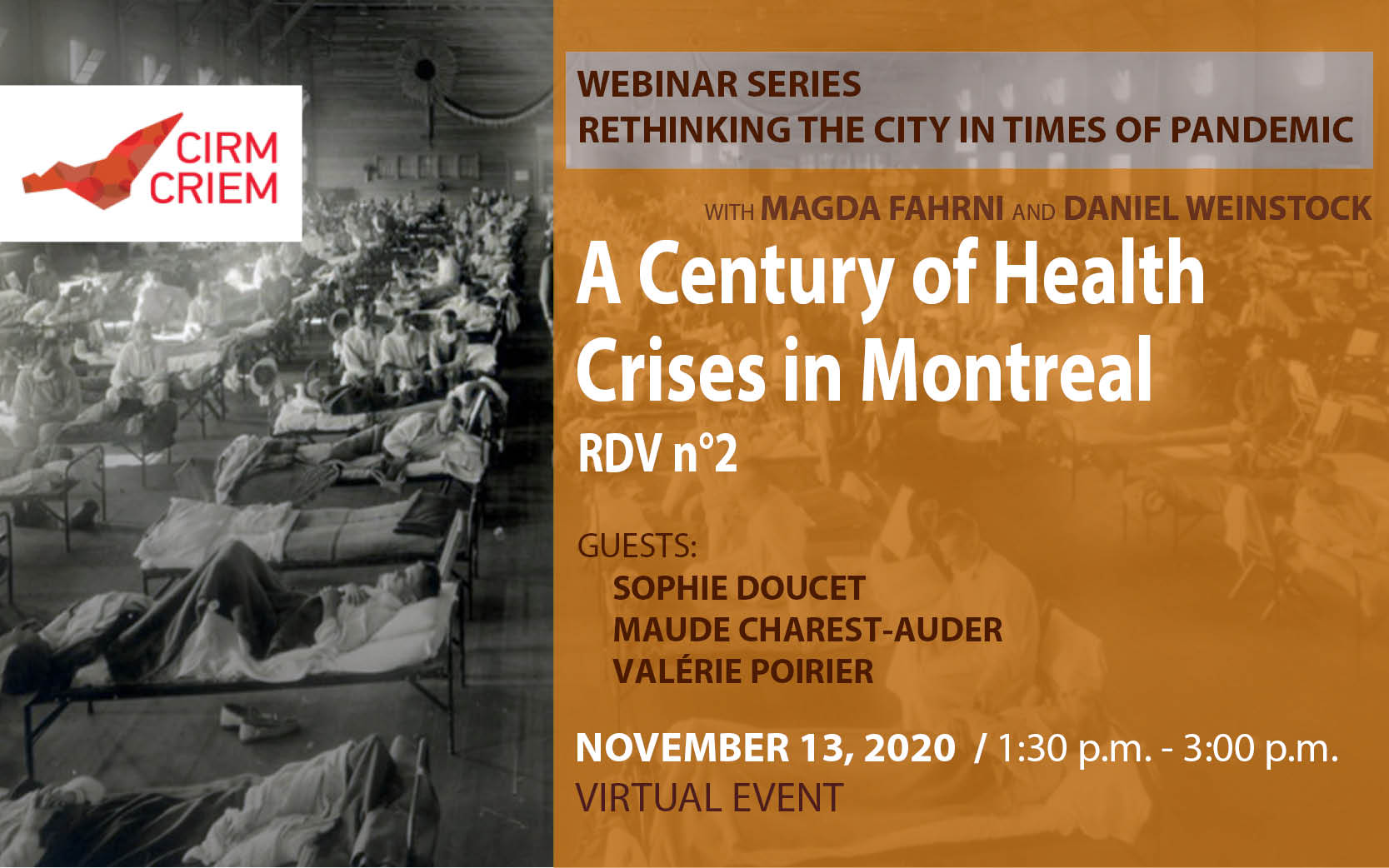 Poster for "A Century of Health Crises in Montréal"